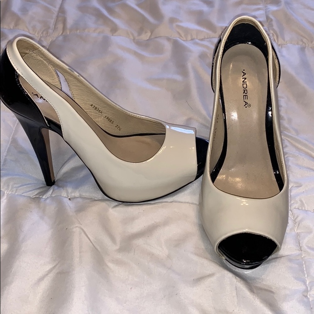 Black and white pumps